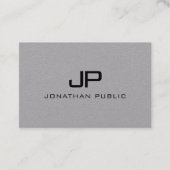 イニシャルレターモノグラムエレガントモダンテンプレート 名刺 (正面)