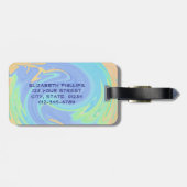 イニシャルレターモノグラムパステルスワール名前をカスタムする ラゲッジタグ (裏面横)