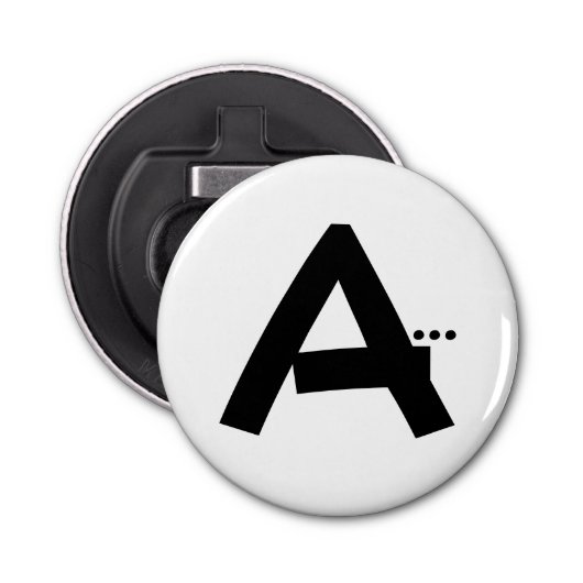 イニシャルレターモノグラムボタン型栓抜き 栓抜き (正面)