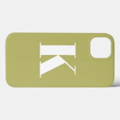 イニシャルレターモノグラムモダンスタイルオリーブグリーン Case-Mate iPhoneケース (裏面 (横))