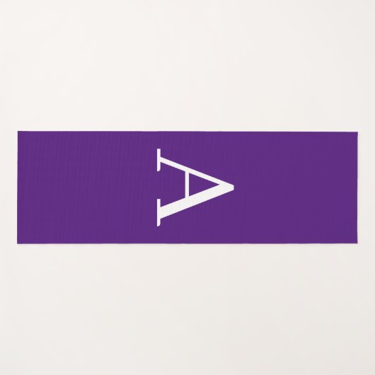 イニシャルレターモノグラムモダンスタイルパープルブルー ヨガマット (正面(横))