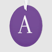 イニシャルレターモノグラムモダンスタイルパープル&ブルー オーナメント (正面)