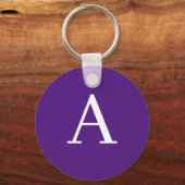 イニシャルレターモノグラムモダンスタイルパープル&ブルー キーホルダー (正面)