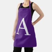 イニシャルレターモノグラムモダンスタイル紫 エプロン (インサイチュ)