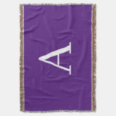 イニシャルレターモノグラムモダンスタイル紫 スローブランケット (正面縦)