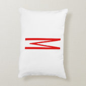 イニシャルレターモノグラムモダンスタイル赤白 アクセントクッション (裏面(縦))