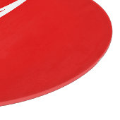 イニシャルレターモノグラムモダンスタイル赤白 カッティングボード (角)