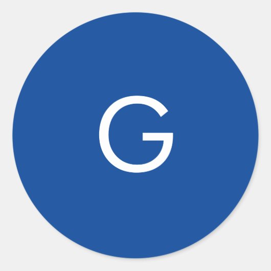 イニシャルレターモノグラムモダンブスタイリッシュルー ラウンドシール (正面)