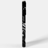 イニシャルレターモノグラム白黒インクマーブル Case-Mate iPhoneケース (裏面 / 右)