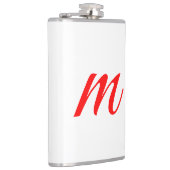 イニシャルレターレッドモノグラムプロフェッショナル モダン フラスク (右)