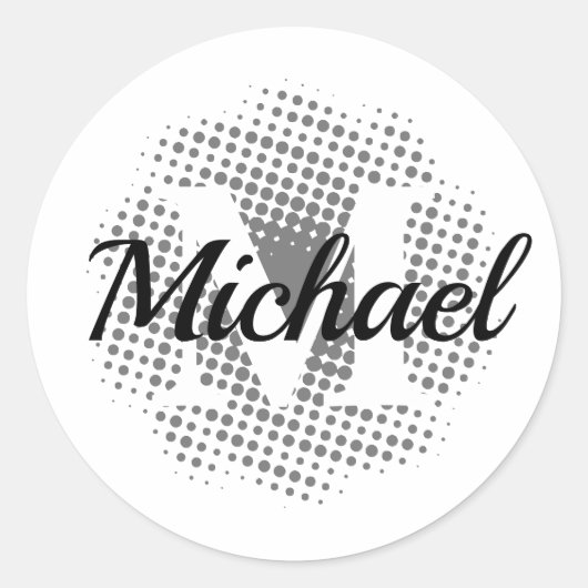 イニシャルレター名前をカスタムする ラウンドシール (正面)