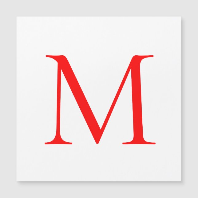 イニシャルレター赤い白モノグラムのプロフェッショナル (正面)