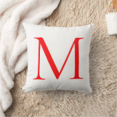 イニシャルレター赤い白モノグラムのプロフェッショナル クッション (ブランケット)