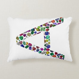 イニシャルレターAの宝石フローラデザイン アクセントクッション
