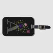 イニシャルレターAプラスフローラデザインラゲージタグ ラゲッジタグ (正面横)