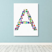 イニシャルレターA，モノグラムモダンスタイリッシュトレンディー キャンバスプリント (インサイチュ (ウッドフロア))