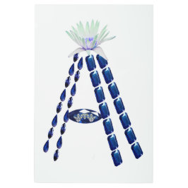 イニシャルレターA，モノグラムモダンスタイリッシュトレンディー メタルプリント