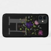 イニシャルレターHプラスフローラデザイン Case-Mate iPhoneケース (裏面(横))