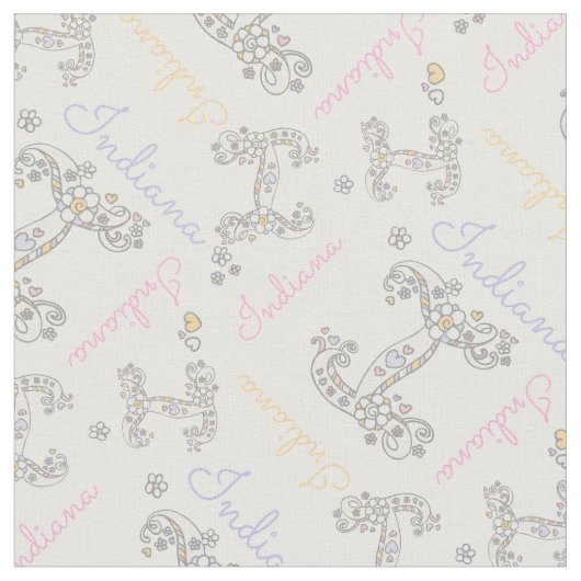 イニシャルレターIカスタムインディアナ名織物 ファブリック (クローズアップ)