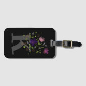 イニシャルレターKプラスフローラデザインラゲージタグ ラゲッジタグ (正面横)