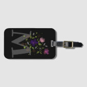 イニシャルレターMプラスフローラデザインラゲージタグ ラゲッジタグ (正面横)