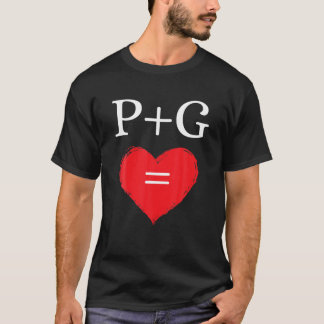 イニシャルレターPプラスGカップルラブモノグラム Tシャツ