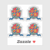 イニシャルレターR名前をカスタムするルーベンライオンクレスト シール (シート)