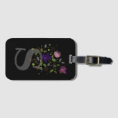 イニシャルレターSプラスフローラデザイン ラゲッジタグ (正面横)