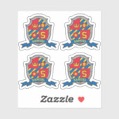 イニシャルレターS名前をカスタムするサミュエルライオンクレスト シール (シート)