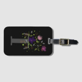 イニシャルレターTプラスフローラデザインラゲージタグ ラゲッジタグ (正面横)