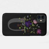 イニシャルレターUプラスフローラデザイン Case-Mate iPhoneケース (裏面(横))