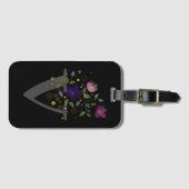 イニシャルレターVプラスフローラデザインラゲージタグ ラゲッジタグ (正面横)