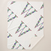 イニシャルレターWジェムストーンデザイン シェルパブランケット (正面)