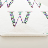 イニシャルレターWジェムストーンデザイン シェルパブランケット (3/4)