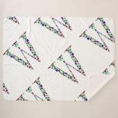 イニシャルレターWジェムストーンデザイン シェルパブランケット (正面(横))