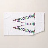 イニシャルレターWジェムストーンデザイン ハンドタオル (ハンドタオル)