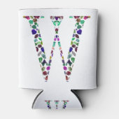 イニシャルレターWジェムストーンデザイン 缶クーラー (正面)