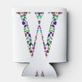 イニシャルレターWジェムストーンデザイン 缶クーラー (裏面)