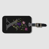 イニシャルレターXプラスフローラデザインラゲージタグ ラゲッジタグ (正面横)