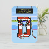 イニシャルレパーソナライズされたターDアイスホッケー 招待状 (スタンド正面)