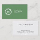 イニシャルロゴはGREEN No. 2名刺 名刺 (正面/裏面)