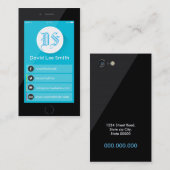 イニシャルロゴモノグラム頭が切れる電話名刺 名刺 (正面/裏面)