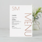 イニシャルロゴ ウェディング プレスド ローズゴールド メニューカード 箔招待状 (立ち正面)