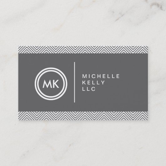 イニシャルロゴ(CHEVRON PATTERN 1名刺) 名刺 (正面)