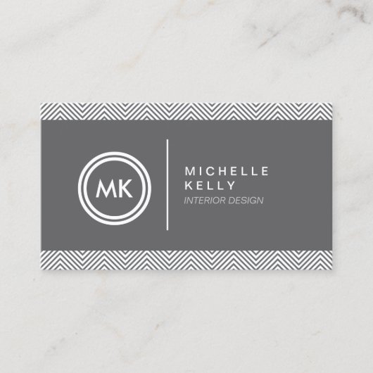 イニシャルロゴ(CHEVRON PATTERN 2名刺) 名刺 (正面)