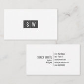 イニシャルロミニマルゴモダンお洒落グレイ 名刺 (正面/裏面)