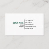 イニシャルロミニマルゴモダンお洒落ティール(緑がかった色) 名刺 (裏面)