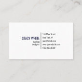 イニシャルロミニマルゴモダンお洒落ネ海軍 名刺 (裏面)