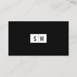 イニシャルロミニマルゴモダンお洒落ブラック 名刺