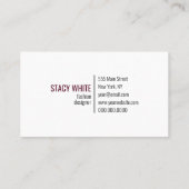 イニシャルロミニマルゴモダンお洒落ブルゴーニュ 名刺 (裏面)